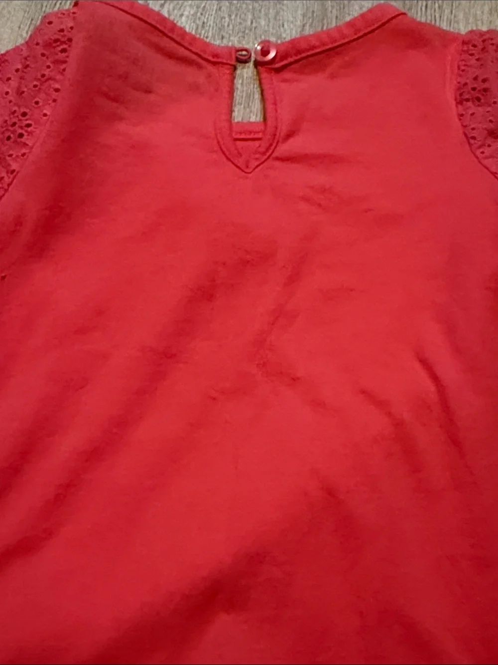OshKosh B'gosh Coral Red Eyelet Short Sleeve Top